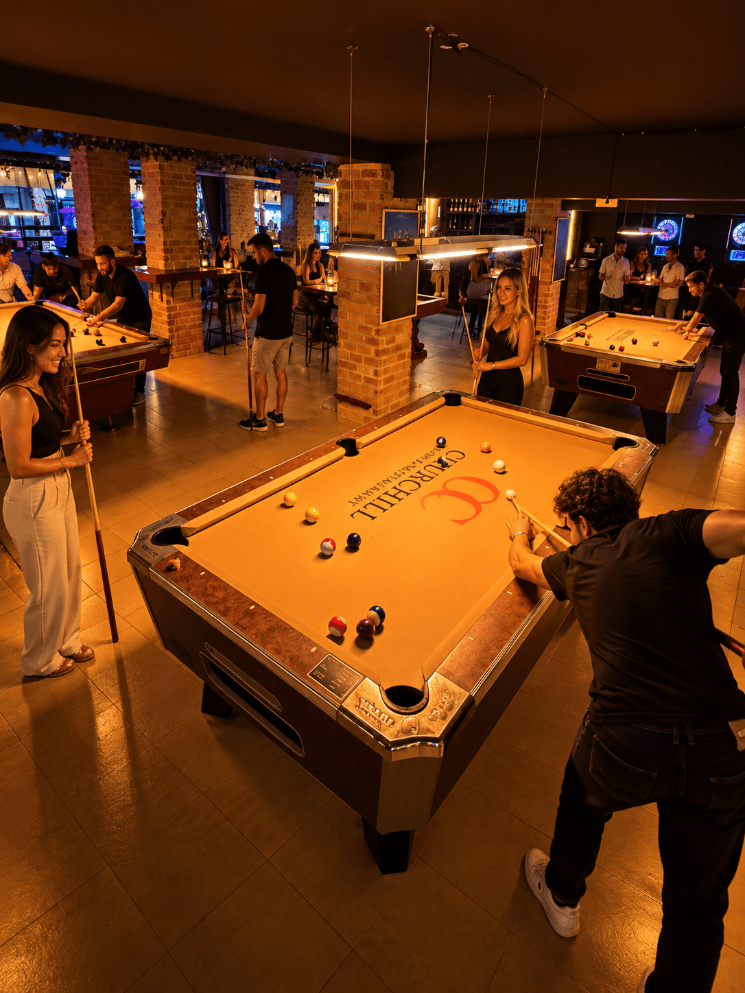 Pool tables and electronic darts at Churchill in Karon Phuket